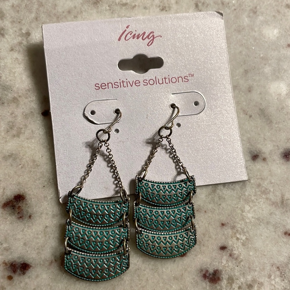 Teal Icing Earrings